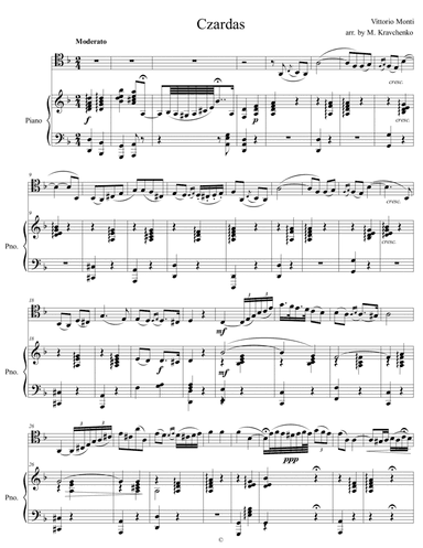 Vittorio Monti - Czardas for Trombone and Piano (arr. Maksym Kravchenko)