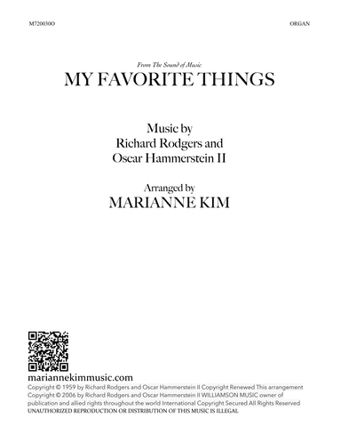 My Favorite Things (arr. Marianne Kim)