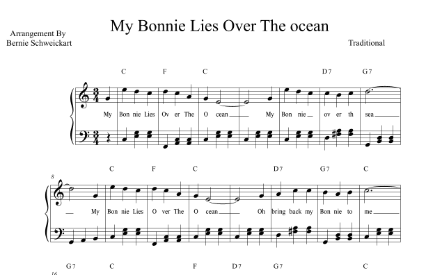 My Bonnie Lies Over The Ocean (arr. Bernie Schweickart)