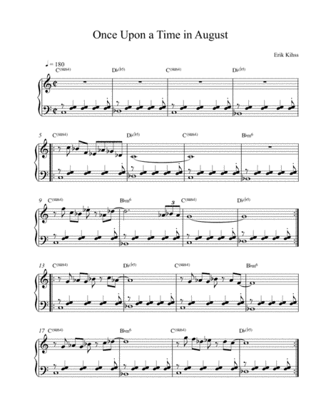 Once Upon a Time in August - a jazz piano solo
