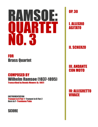 Quartet No. 3 for Brass - Wilhelm Ramsoe, Op. 30 (arr. Dennis S. Mowers)