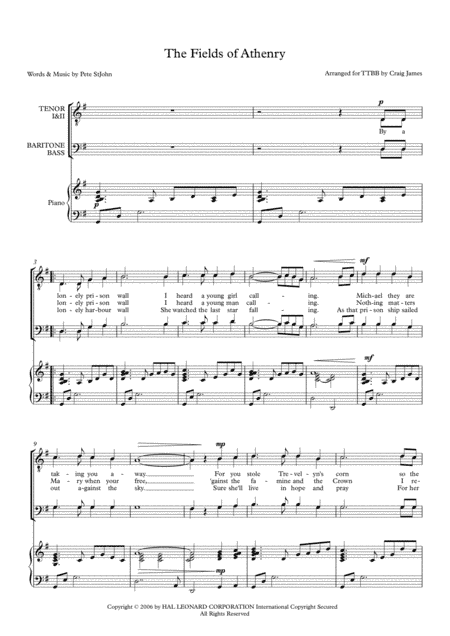 The Fields Of Athenry (arr. Craig James)