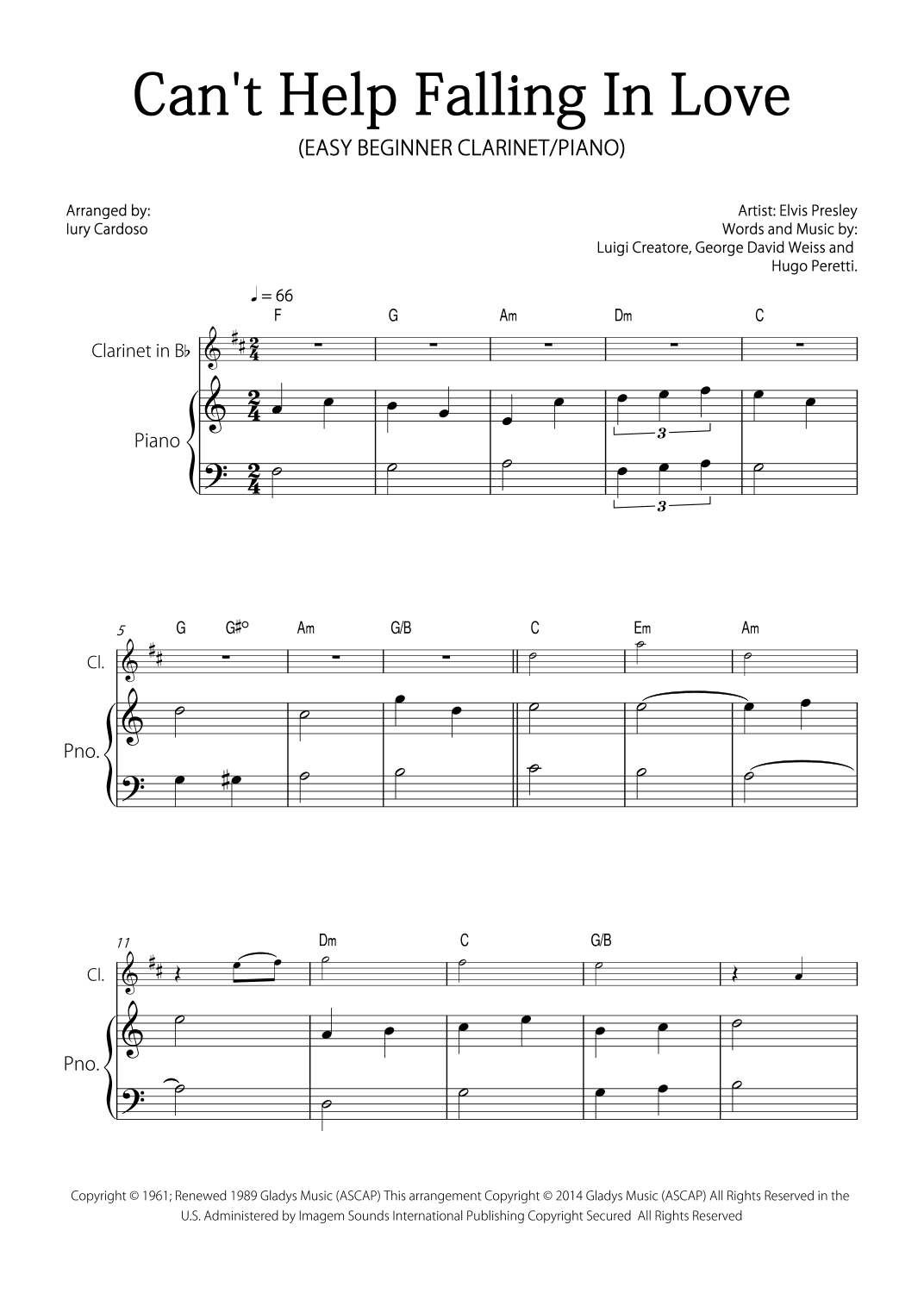Can't Help Falling In Love (arr. Iury Cardoso)