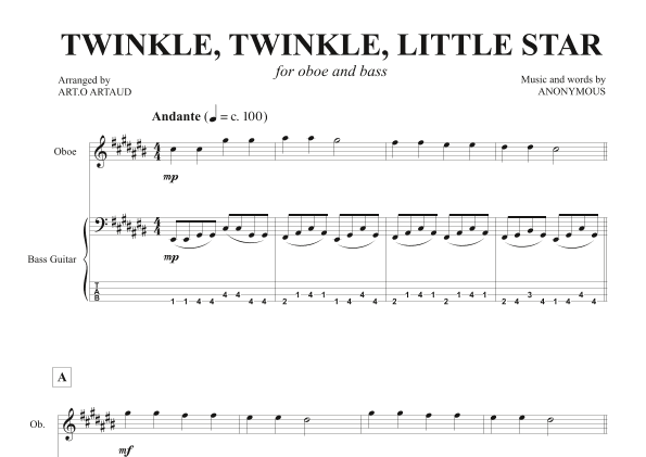 Twinkle Twinkle Little Star (arr. Art.o Artaud)