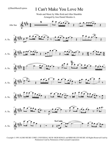 I Can't Make You Love Me (arr. Jose Daniel Morales A.)