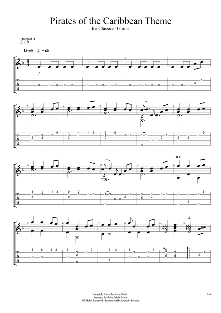 Pirates Of The Caribbean (arr. Rainy Night Music)