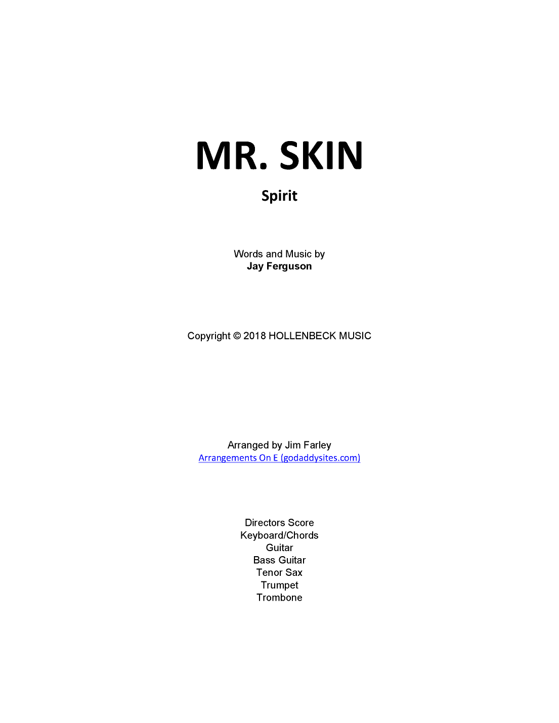 Mr. Skin (arr. Jim Farley)
