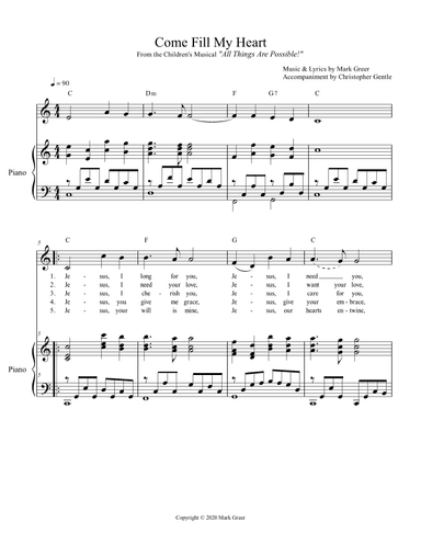 Come Fill My Heart - From the Christian Children's Musical, "All Things Are Possible!"