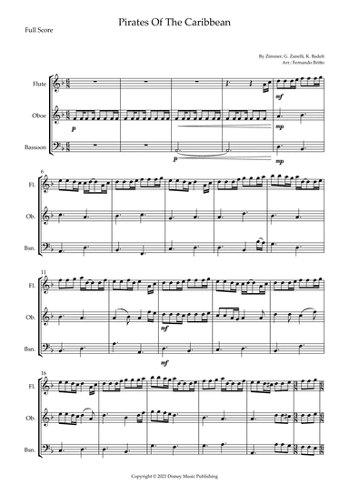 Pirates Of The Caribbean (arr. Fernando Britto)
