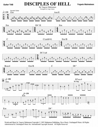 Disciples Of Hell (arr. Jorge Juárez)