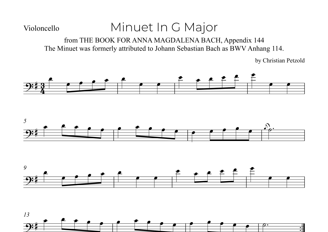 Minuet In G Major (arr. Alex Nunes Rodrigues)
