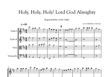 Holy, Holy, Holy! Lord God Almighty! - Score Only (arr. RF notes)