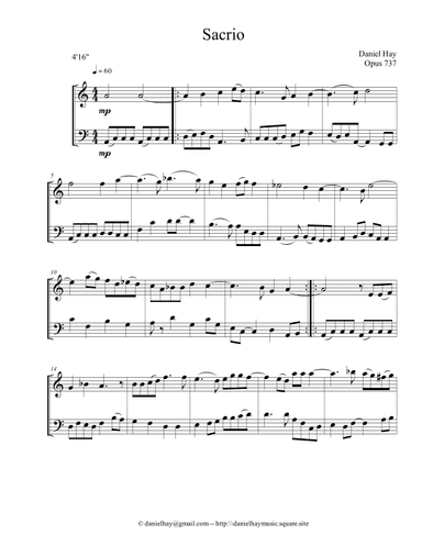 Sacrio (Opus 737) Duet for Oboe and Bassoon