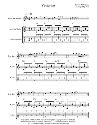 Yesterday (arr. M. Petrovich)