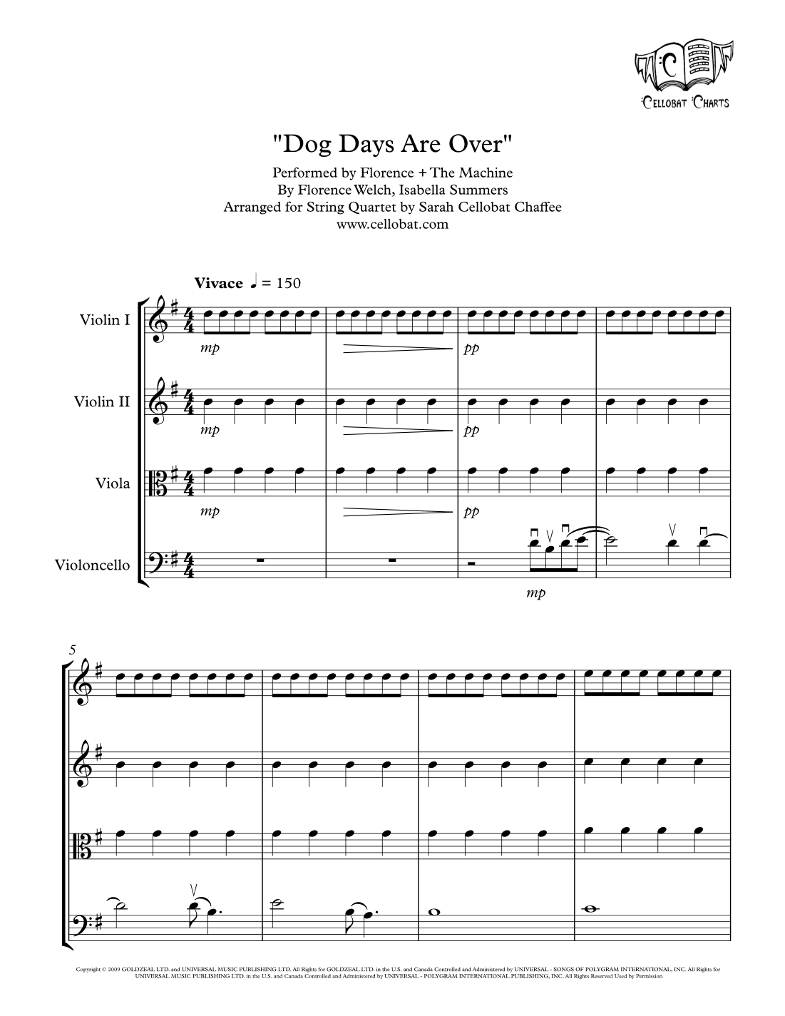Dog Days Are Over (arr. Sarah Cellobat Chaffee)