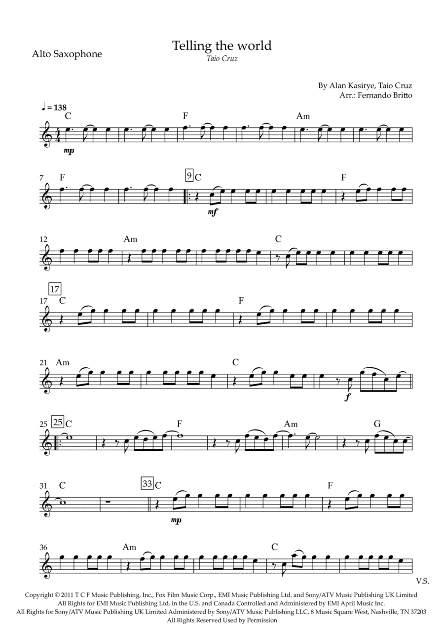 Telling The World (arr. Fernando Britto)