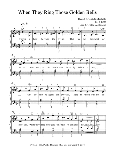 When They Ring Those Golden Bells (arr. Pattie A. Dunlap)