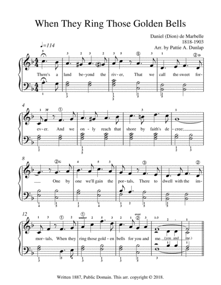 When They Ring Those Golden Bells (arr. Pattie A. Dunlap)