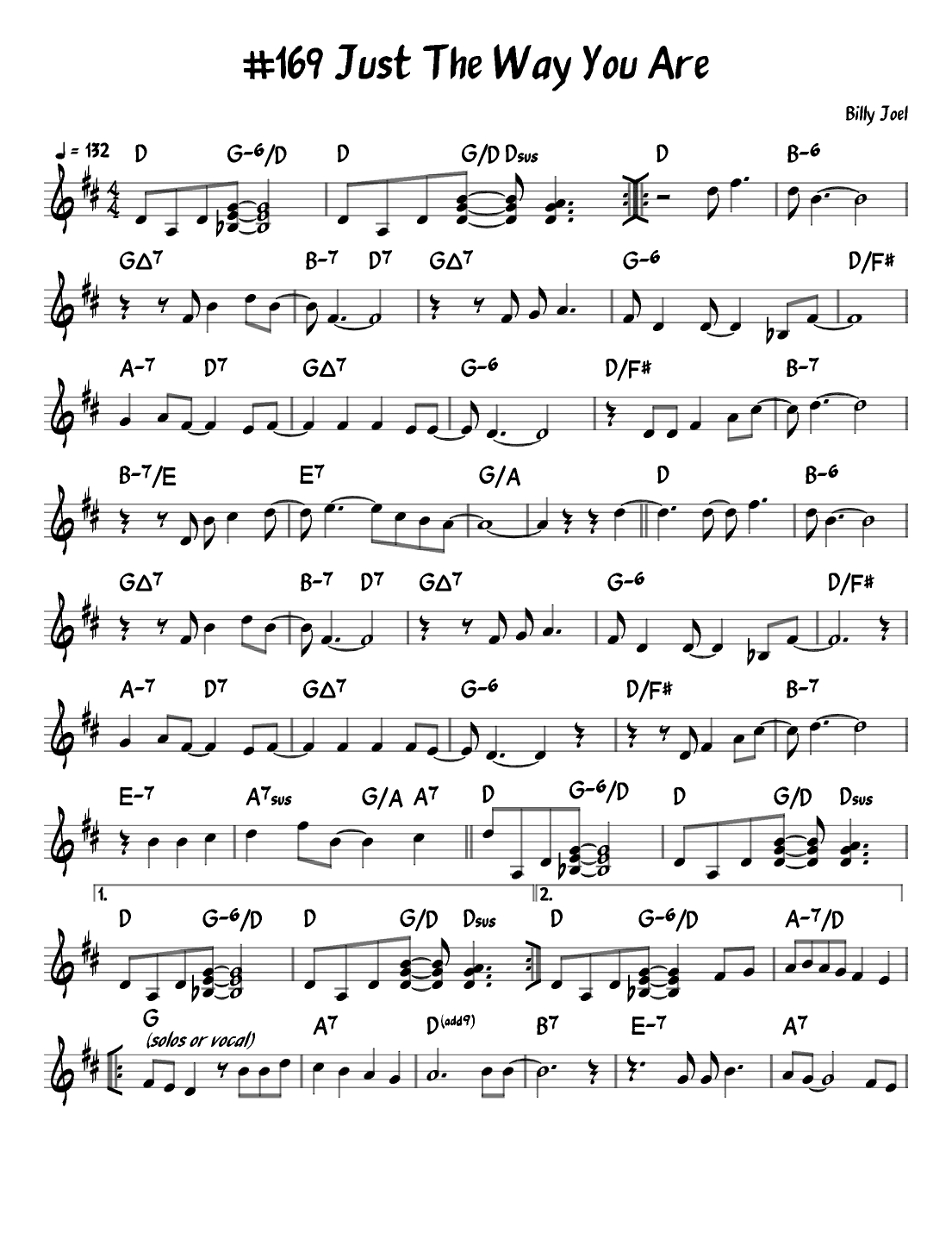 Just The Way You Are (arr. John Fries)