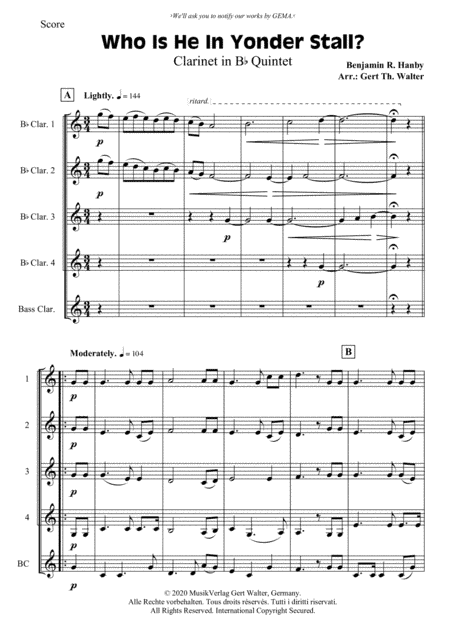 Who Is He In Yonder Stall? (arr. Gert Th. Walter)