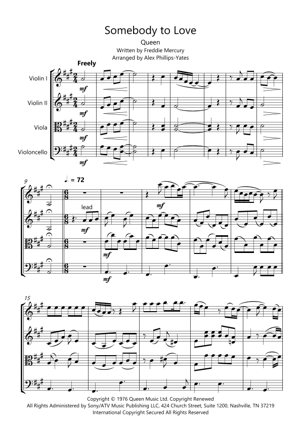 Somebody To Love (arr. Alex Phillips-Yates)