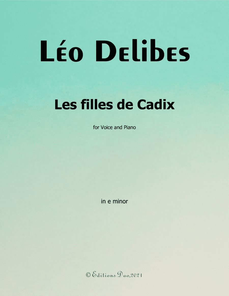 Les filles de Cadix, by Delibes, in e minor (arr. Editions Dao)