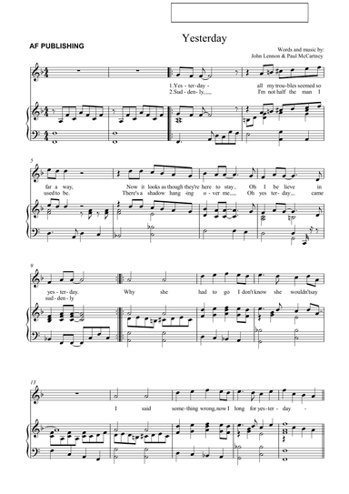 Yesterday (arr. AF PUBLISHING)