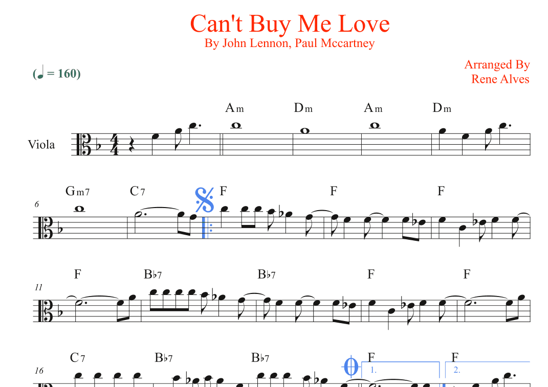 Can't Buy Me Love (arr. Rene Alves)
