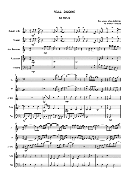Hello, Goodbye (arr. M. Contreras)