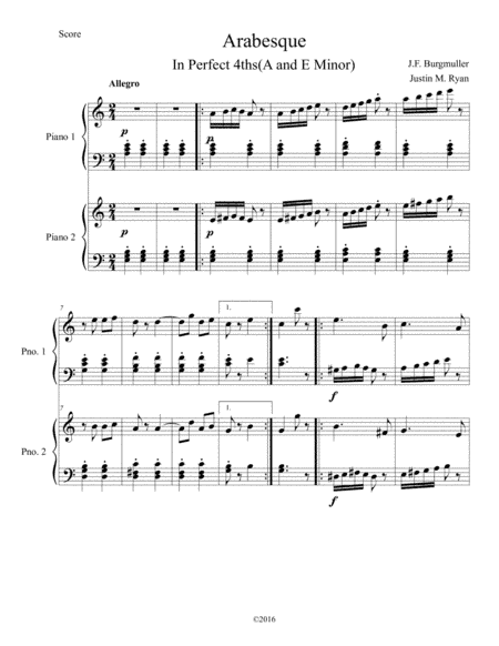 Arabesque Op. 100 No. 2 (arr. Justin M. Ryan)