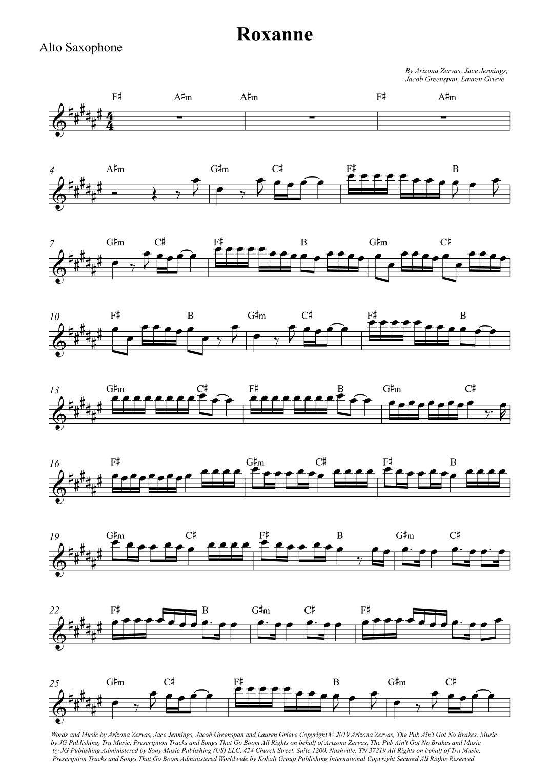 Roxanne (arr. Wesley S. SIlva)
