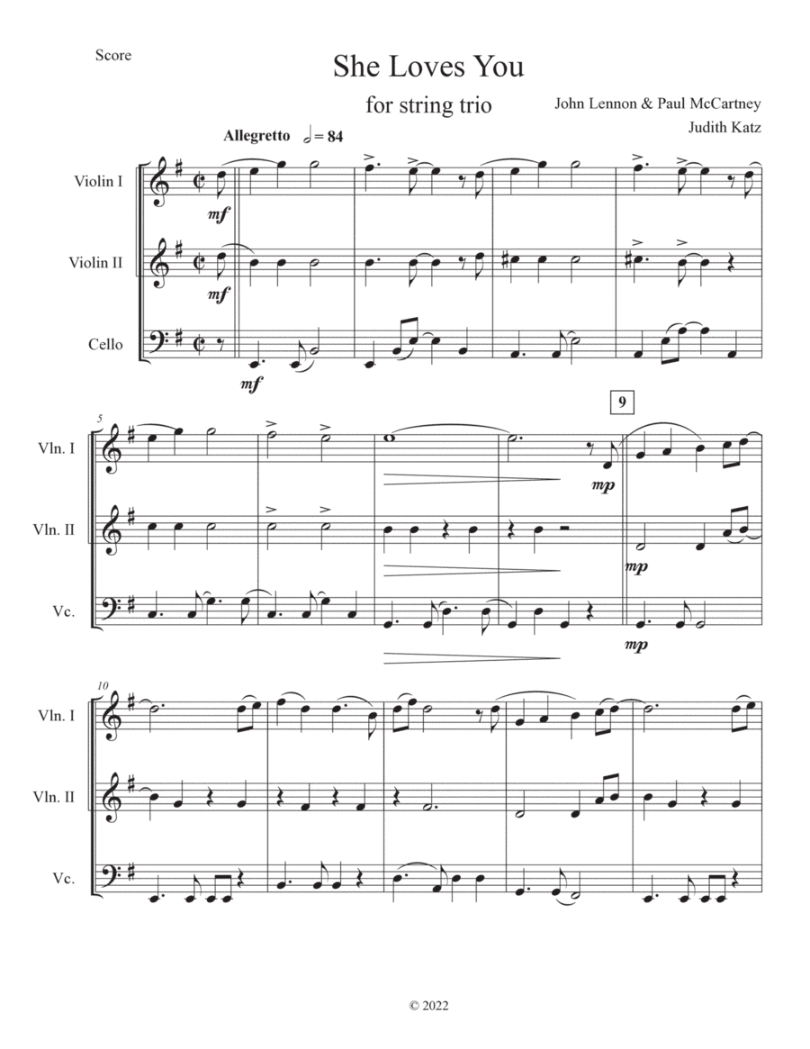 She Loves You (arr. Judith Katz)