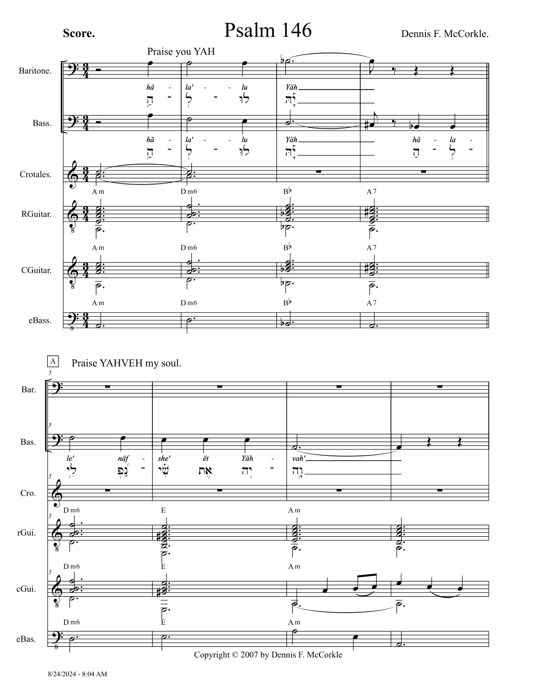 Psalm 146 - Score Only