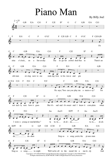 Piano Man (arr. Golden Skull Editions)