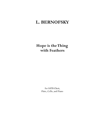 HOPE IS THE THING WITH FEATHERS - score and parts