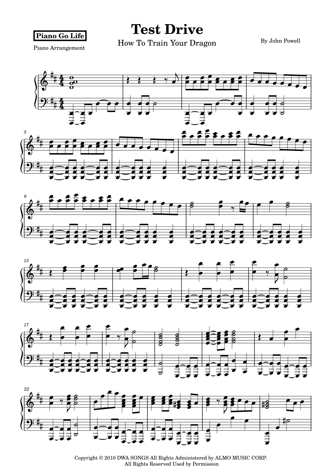 Test Drive (arr. Piano Go Life)