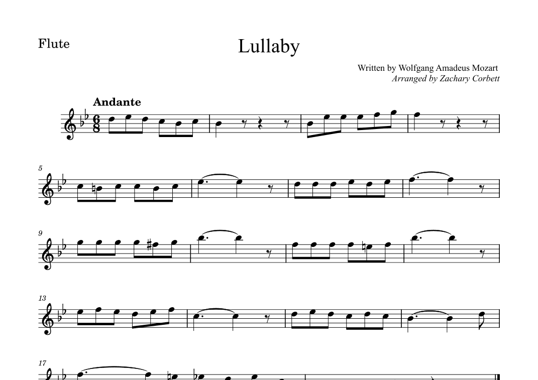 Lullaby (arr. Zachary Corbett)