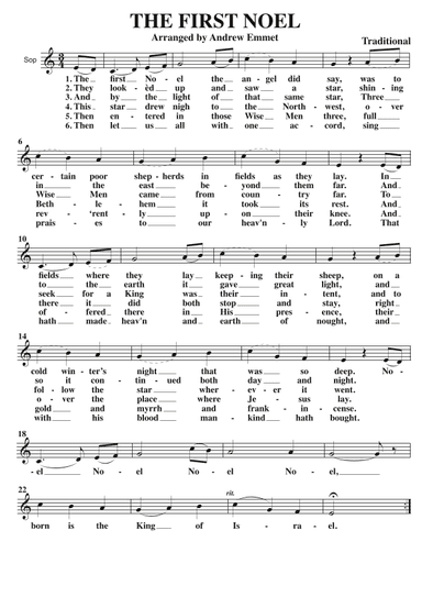 The First Noel A Cappella SAB (arr. Andrew Emmet)