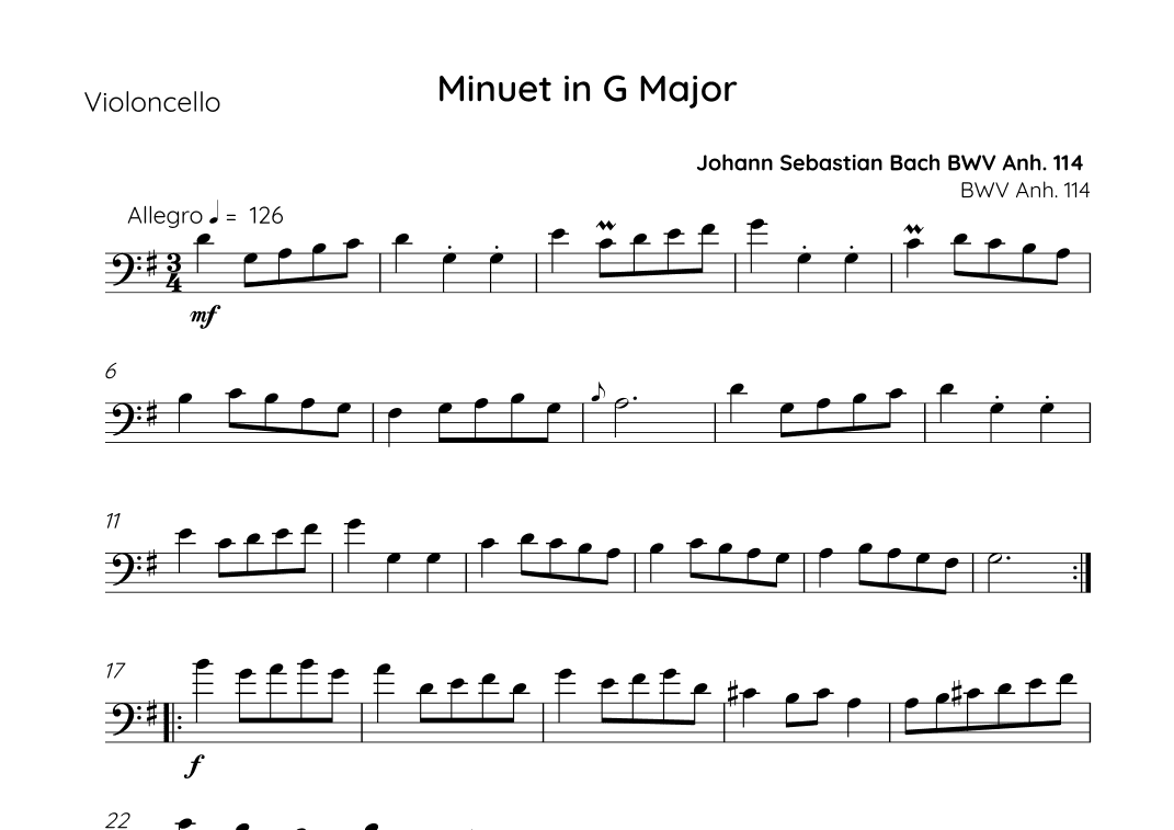 Minuet in G Major (arr. Sales)