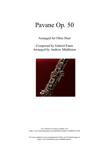 Pavane Op. 50 arranged for Oboe Duet (arr. Andrew Middleton)