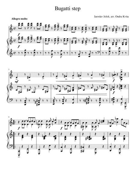Bugatti step for Violin and Piano (arr. Ondrej Kvita)