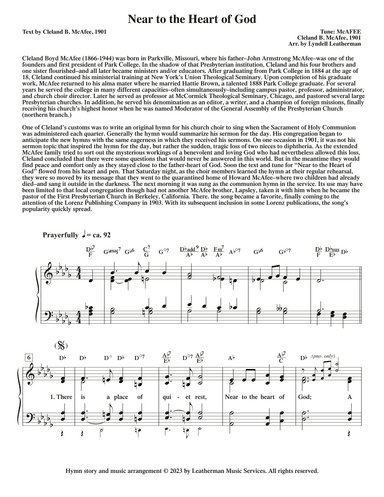 Near to the Heart of God (arr. Lyndell Leatherman)