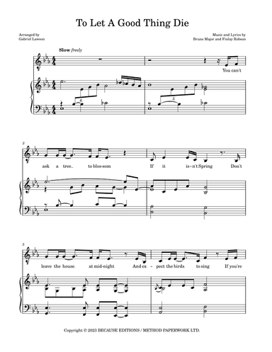 To Let A Good Thing Die (arr. Gabriel Lawson)