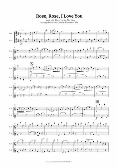 Rose Rose I Love You (arr. Kenneth Chia)