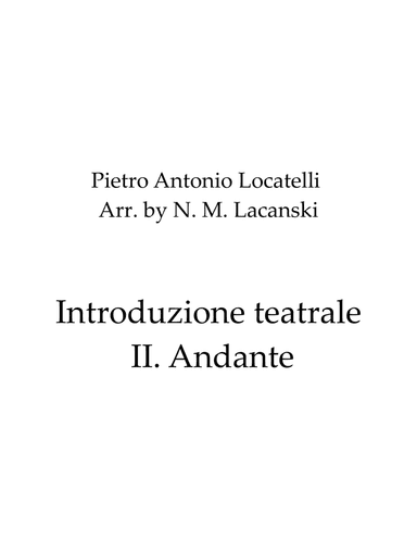 Introduzione teatrale II. Andante (arr. Nick Lacanski)