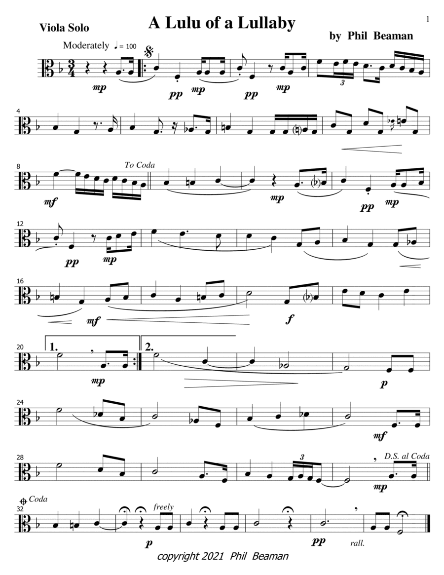 A Lulu of a Lullaby-viola solo
