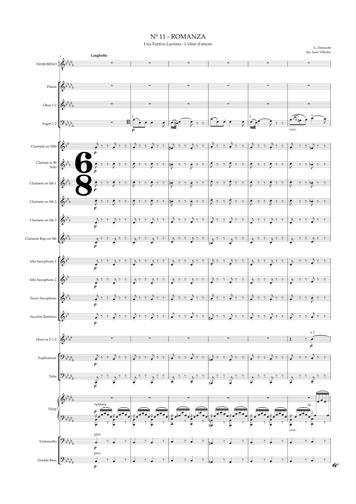 Una Furtiva Lacrima - L'elisir d'amore (arr. Juan Villodre)