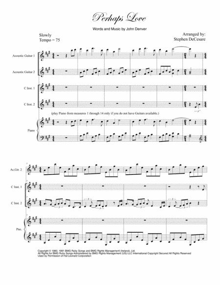 Perhaps Love (arr. Stephen DeCesare)