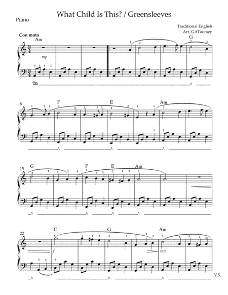 What Child Is This - Greensleeves (arr. GAToomey)