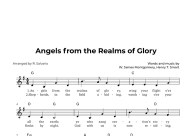 Angels from the Realms of Glory (Key of G Major) (arr. R. Salvario)